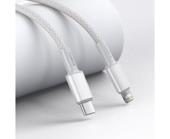 USB-C to Lightning Baseus High Density Braided Cable, 20W, PD, 2m (white)