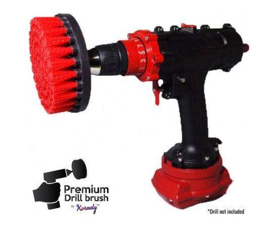 Профессиональная щетка Premium Drill Brush - жесткий, красный, 13цм.