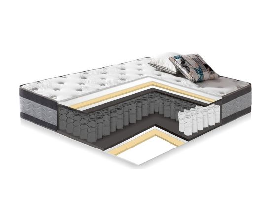 Кровать POEM 160x200см с матрасом HARMONY DUO, темно-серый