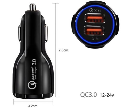 Maclean QC 3.0 MCE478B Car charger 2 x USB