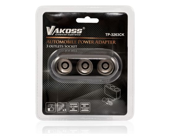 Vakoss TP-3263CK Car Cigarette Lighter Splitter