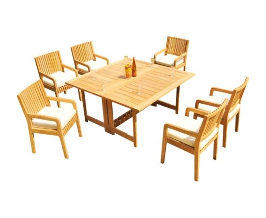 Dining set MALDIVE table and 6 foldable chairs