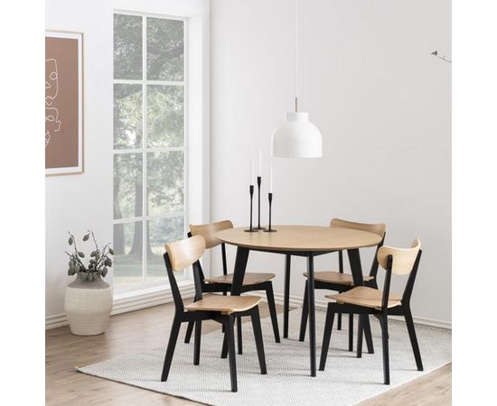 Ēdamistabas galds ROXBY D105xH76cm, galds, 4 krēsli (AC85660)