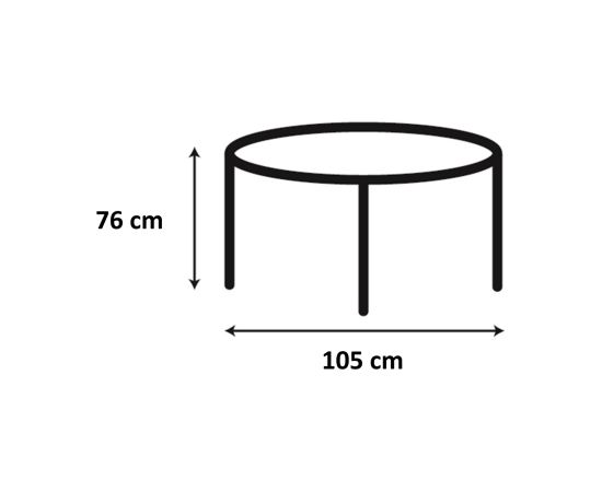 Ēdamgalds ROXBY D105xH76cm, ozols