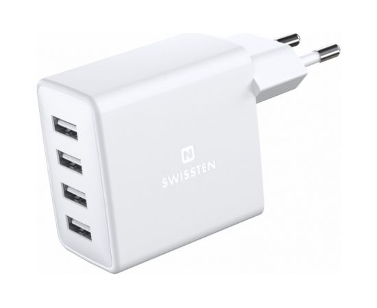 Swissten Smart IC Premium Сетевое зарядное устройство 4 x USB 4A / 20W С Автоматическим Выбором Напряжения