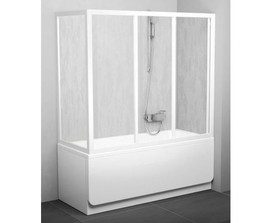 Ravak vannas siena APSV, 800 mm, h=1370, balts/rain Dušas vannu sienas
