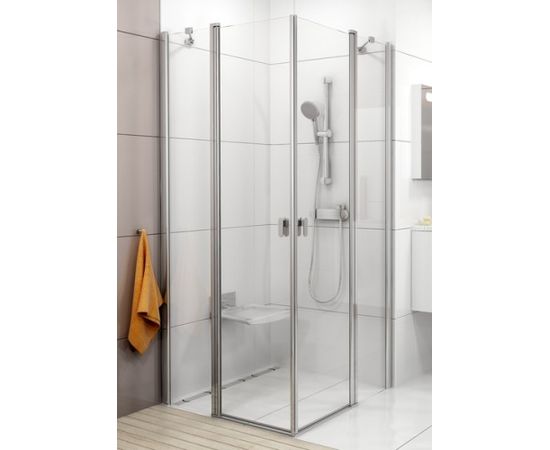 Ravak dušas durvis stūrim CRV2, 900 mm, h=1950, spīdīgs/caurspīdīgs stikls