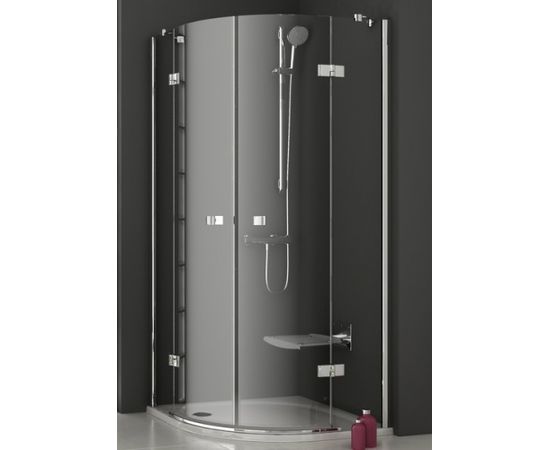 Ravak dušas stūris SMSKK4, 900x900 mm, h=1900, r=500, hroms/caurspīdīgs stikls
