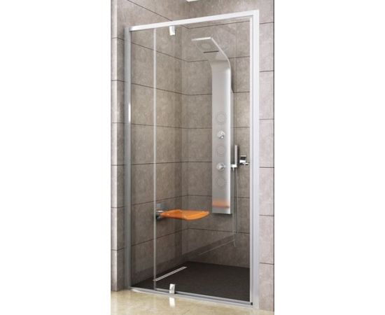 Ravak dušas durvis PDOP2, 1100 mm, h=1900, satīns/caurspīdīgs stikls