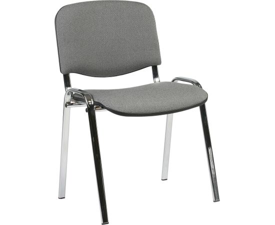 Klienta krēsls ISO 54,5xD42,5xH82/47cm, sēdeklis:audums, krāsa: pelēks, rāmis: hroms