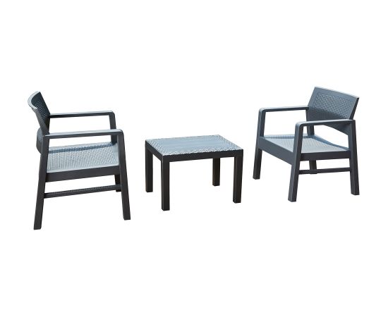 Dārza mēbeļu komplekts KRAKA galds + 2 krēsli