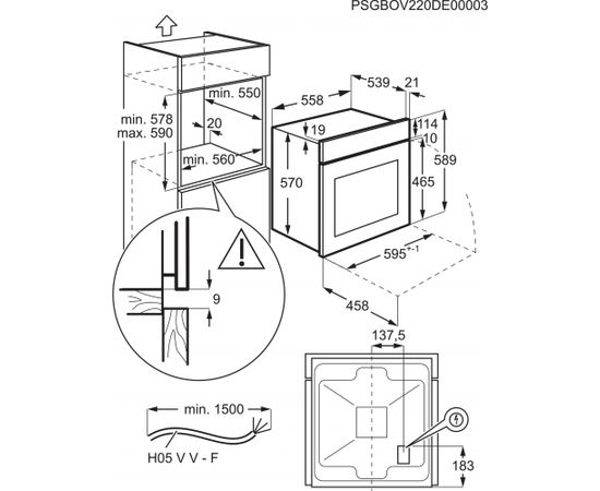 ELECTROLUX EOF3H00BX Cepeškrāsns 600. sērija ar SurroundCook