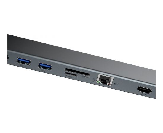 Baseus Enjoyment Series Multi-functional Type-C intelligent HD HUB（PD/HD4K*2/VGA/RJ45/SD/TF/USB*3/Audio*1/Stand)Dark gray