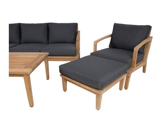 Dārza mēbeļu komplekts MALDIVE galds, dīvāns, 2 krēsli un pufs
