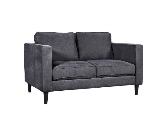 Dīvāns SPENCER 2-vietīgs, 140x82xH84cm, apdare: samta, krāsa: tumši pelēka, tumšas plastikāta kājas