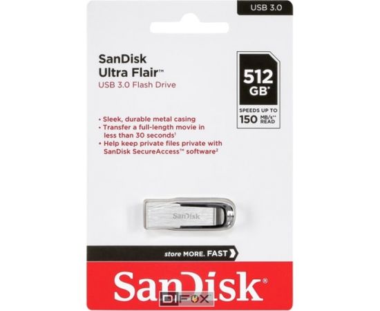 SanDisk Cruzer Ultra Flair 512GB USB 3.0 150MB/s  SDCZ73-512G-G46