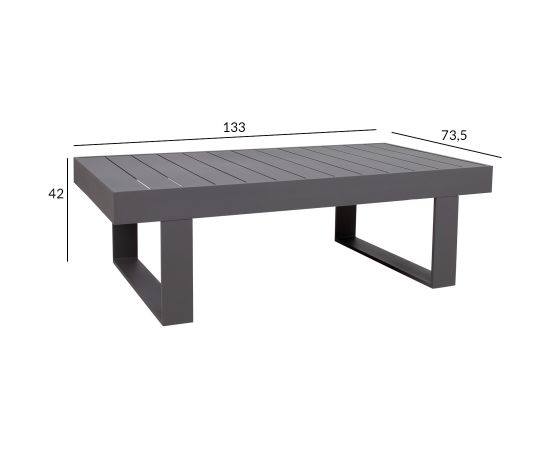 Журнальный столик FLUFFY 133x73,5xH42см, серый