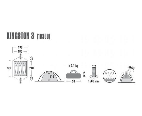 Tent High Peak Kingston 3 blue gray 10300 Палатки