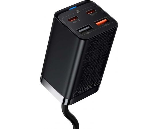 Baseus Quick Charger GaN3 Pro, 2x USB-C, 2x USB, 65W (black)