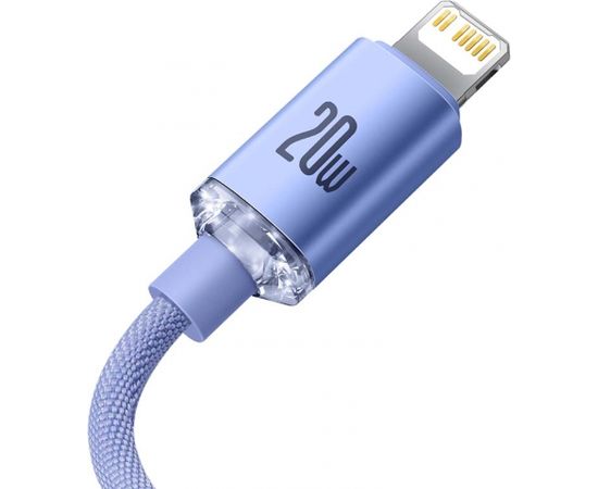 Baseus Crystal cable USB-C to Lightning, 20W, PD, 2m (violet)