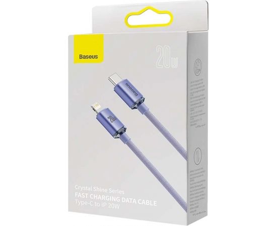 Baseus Crystal cable USB-C to Lightning, 20W, PD, 2m (violet)