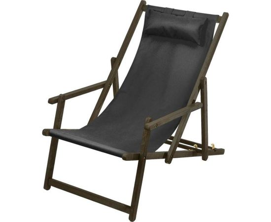 GreenBlue sauļošanās krēsls ar roku balstu GB283 melns