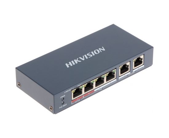 Hikvision DS-3E0106HP Unmanaged, Desktop, 10/100 Mbps (RJ-45) ports quantity 6