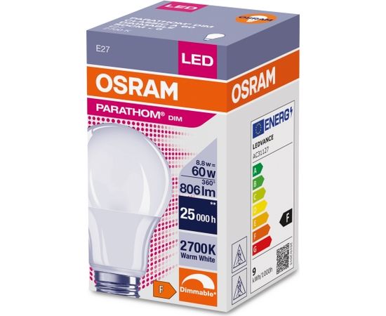 Osram Parathom Classic LED 60 dimmable 8,8W/827 E27 bulb