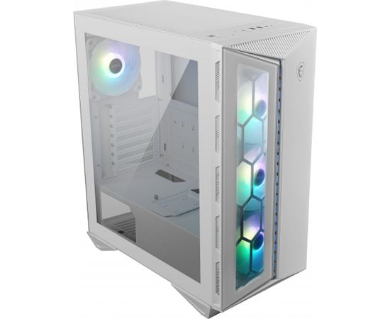 MSI MPG GUNGNIR 110R WHITE Mid Tower Gaming Computer Case 'White, 4x 120mm ARGB Fan, 1 to 6 ARGB Control board, USB Type-C, Tempered Glass, Center, ATX, mATX, mini-ITX'