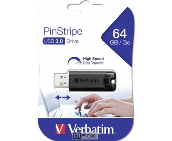 Verbatim Store n Go 64GB Pinstripe USB 3.0 black