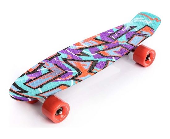 Skateboard Meteor Multicolor Graffiti, Purple-Mint-Red, 22604