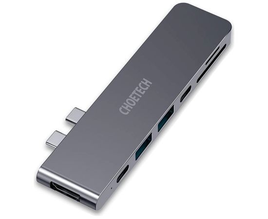 Choetech HUB-M14 for Macbook Pro 7in2 USB-C Thunderbolt 3 Silver Docking Station 100W