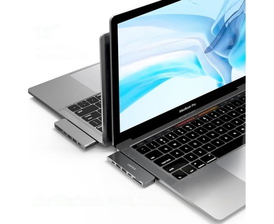 Choetech HUB-M14 for Macbook Pro 7in2 USB-C Thunderbolt 3 Silver Docking Station 100W