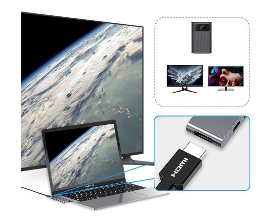 Choetech HUB-M14 for Macbook Pro 7in2 USB-C Thunderbolt 3 Silver Docking Station 100W
