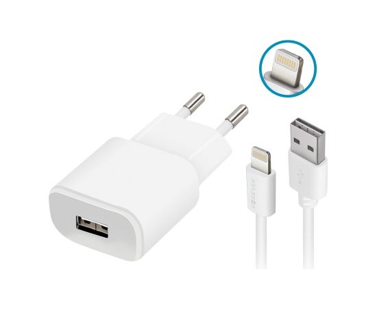 Forever TC-01 charger 1x USB 1A white + Lightning cable