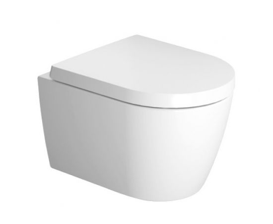 Duravit  s ME by Starck Compact Rimless, stiprināms pie sienas, 370x480 mm, ar SC vāku, Durafix, balts