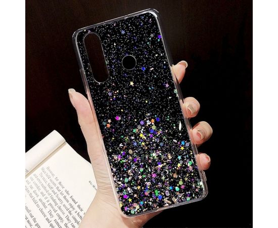 Fusion glue glitter silikona aizsargapvalks Apple iPhone 13 melns