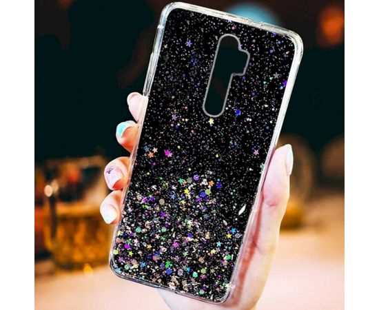 Fusion glue glitter silikona aizsargapvalks Apple iPhone 13 melns