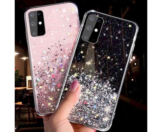 Fusion glue glitter silikona aizsargapvalks Apple iPhone 13 Pro Max melns