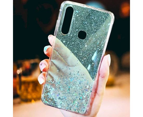 Fusion glue glitter silikona aizsargapvalks Apple iPhone 13 zaļš