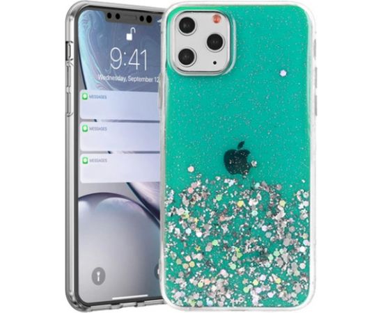 Fusion glue glitter silikona aizsargapvalks Apple iPhone 13 Pro Max zaļš