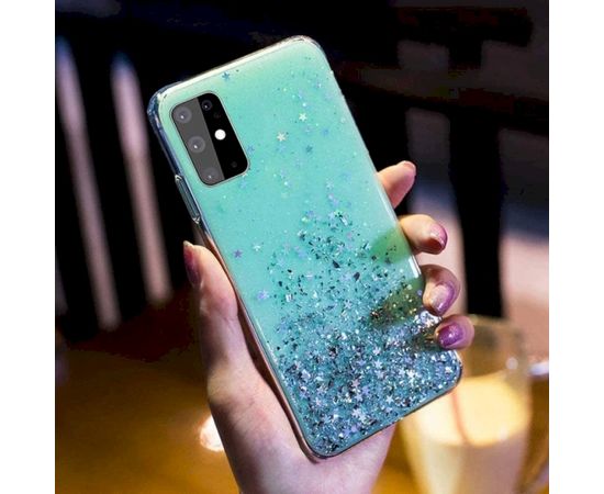 Fusion glue glitter silikona aizsargapvalks Apple iPhone 13 Pro Max zaļš