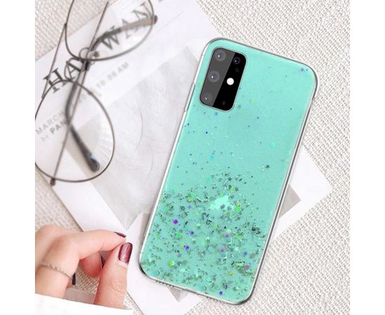 Fusion glue glitter silikona aizsargapvalks Apple iPhone 13 Pro Max zaļš