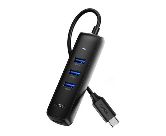 UGREEN 5in1 USB-A to 3x USB 2.0 + RJ45 + USB-C adapter (black)