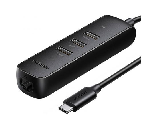 UGREEN 5in1 USB-A to 3x USB 2.0 + RJ45 + USB-C adapter (black)