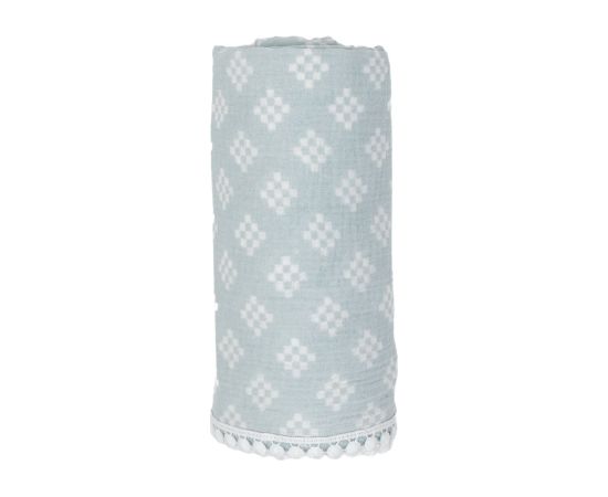 Lodger Swaddle Tribe Muslin kokvilnas autiņš, 120x120 cm, Ice Flow - SWT 105