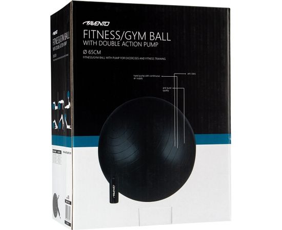 Gym Ball AVENTO 42OD 65cm +pomp Black