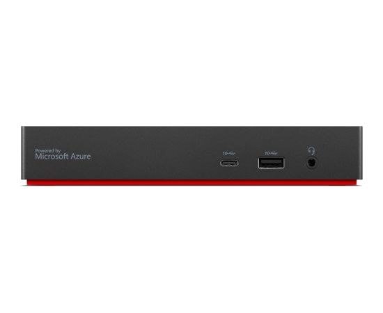 Lenovo ThinkPad Universal USB-C Smart Dock powered by Microsoft Azure Sphere (Max displays: 3/Max resolution: 4K/60Hz/Supports: 2x4K/60Hz/1xEthernet LAN (RJ-45)/2xDP 1.4/1xHDMI 2.1/3xUSB 3.1 (1 always-on)/2xUSB 2.0/1xThunderbolt 3 and 4 downstream/1xUSB-C