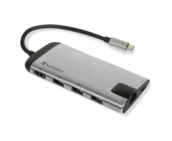 Verbatim 49142 interface hub USB 3.2 Gen 1 (3.1 Gen 1) Type-C 1000 Mbit/s Black, Silver