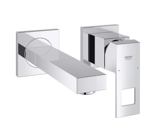 Grohe iebūvētā izlietnes maisītāja Eurocube virsapmetuma daļa, 2 caurumu, iztece 171 mm, no sienas, hroms